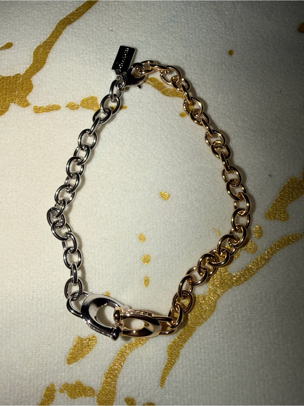 Coach Two-Tone Gold and Silver Link Bracelet